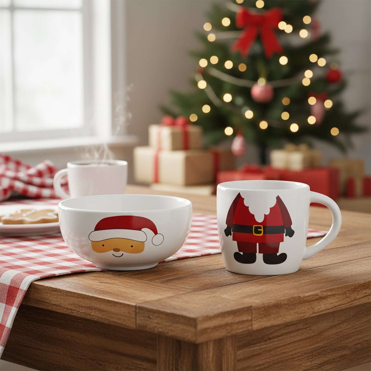VESTIAMO CASA GRAN NATALE - Set Tazza & Ciotola Natalizia in Stoneware 2 pezzi